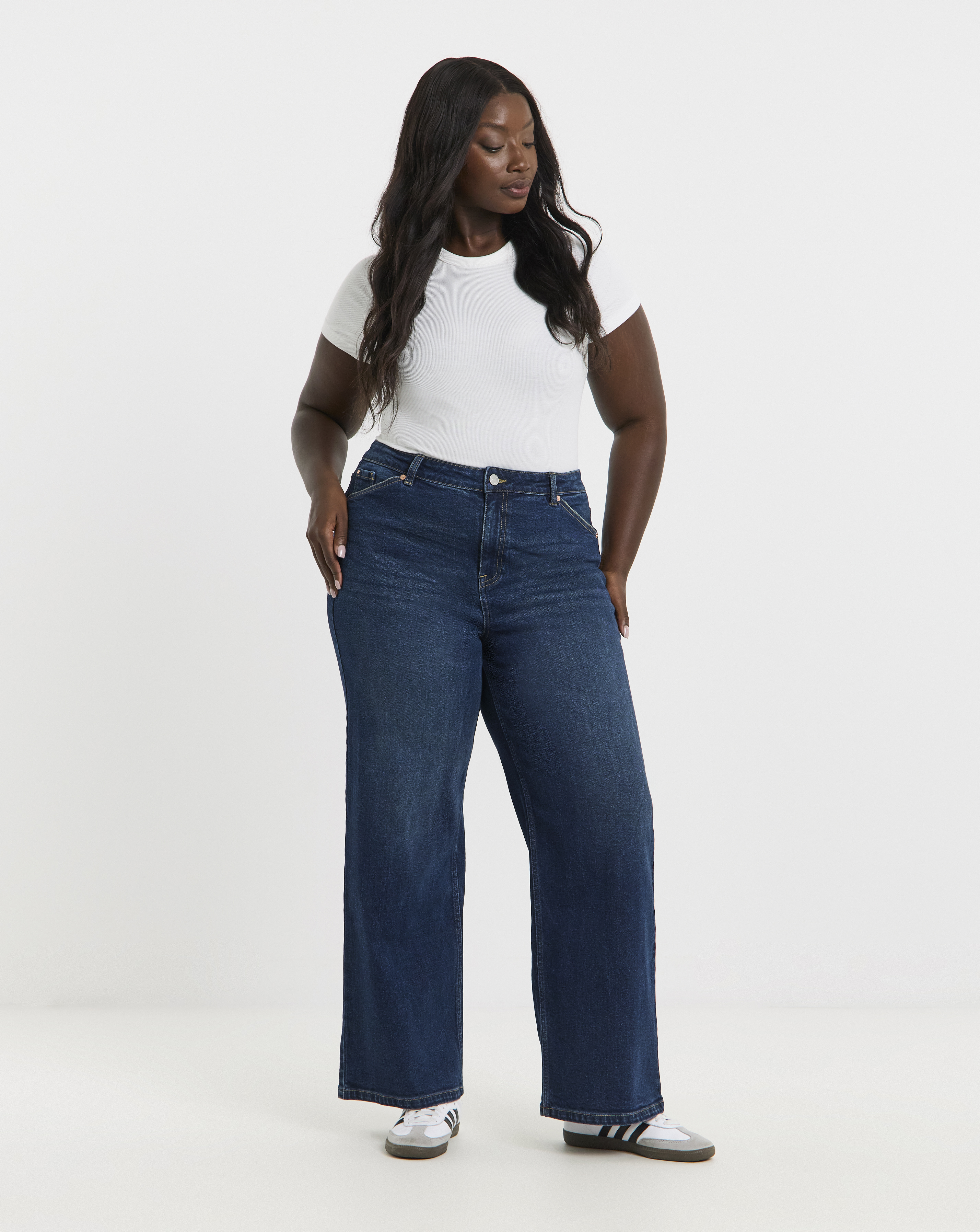 99 1 Indigo Slouchy Wide Leg Jeans