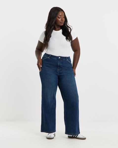 99 1 Indigo Slouchy Wide Leg Jeans