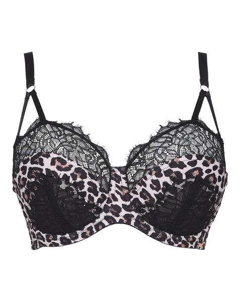 Figleaves Curve Curve Seduce Balcony Bra In Leopard | UK Size 38B Women's