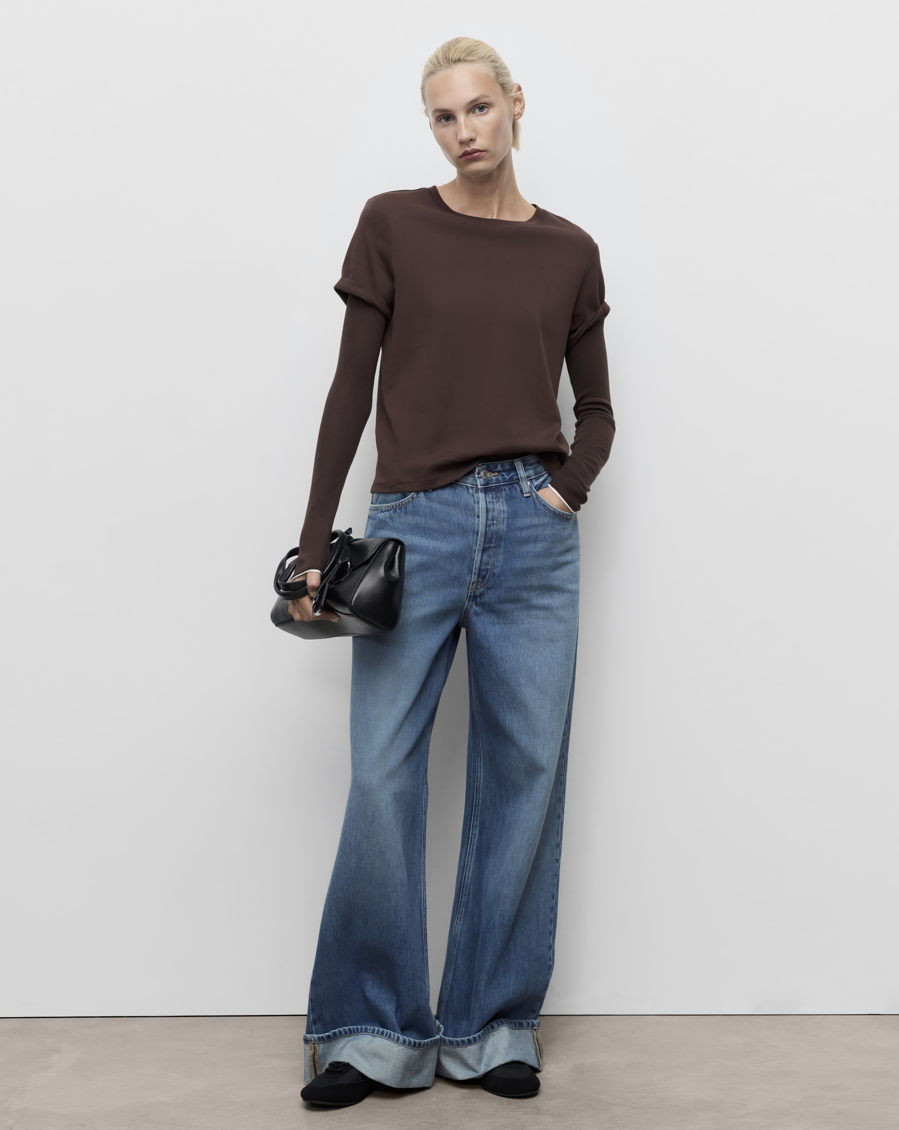 Mango Wide LEG Turned HEM Jeans
