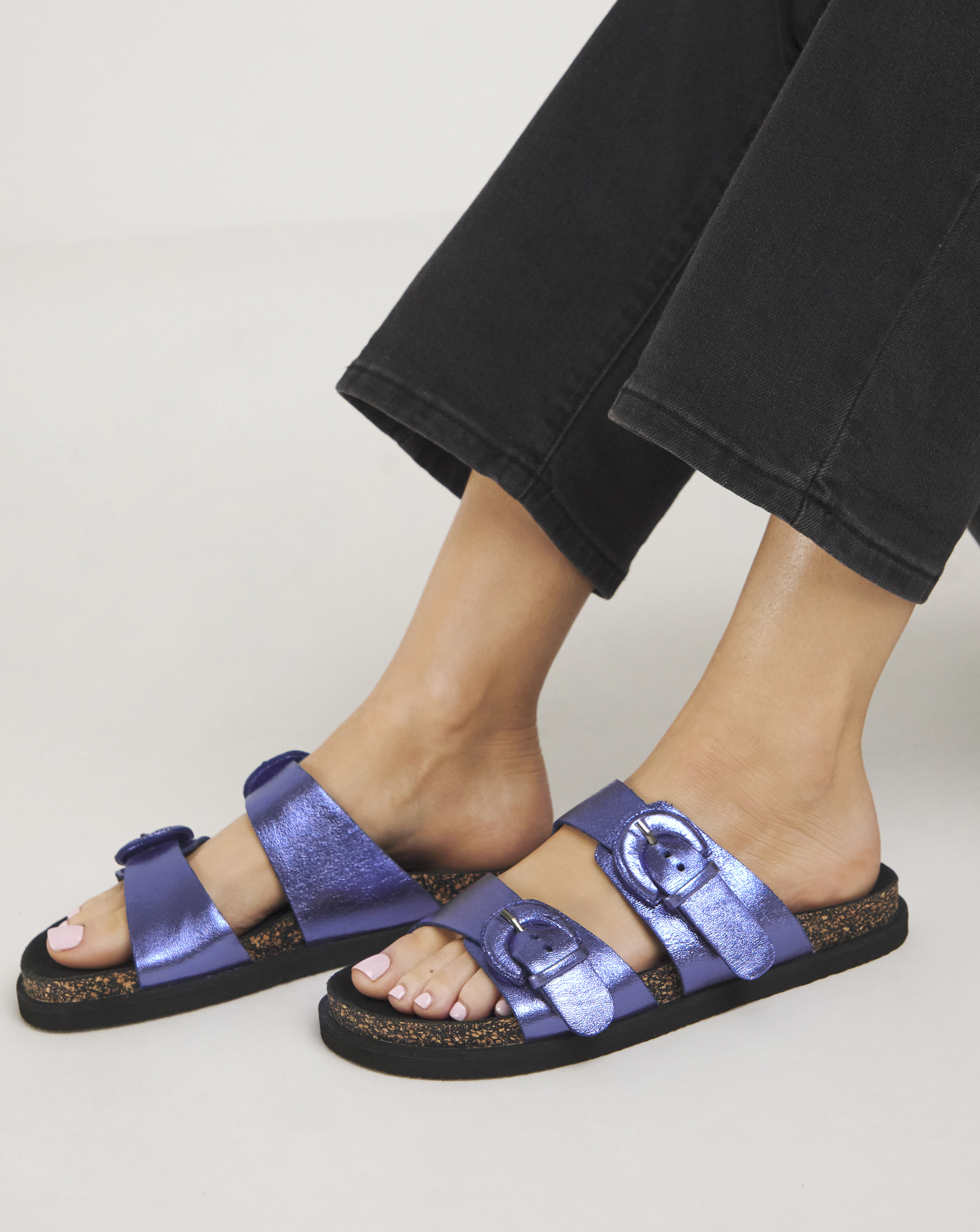 Simply Be Double Buckle Sandal Ex Wide