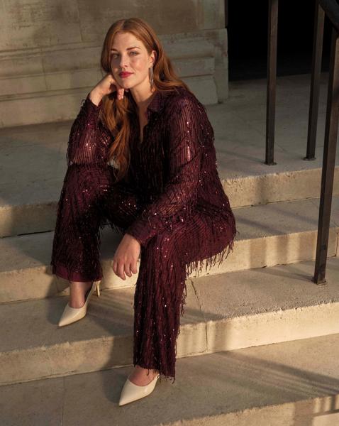 Joanna Hope Tassle Sequin Trousers