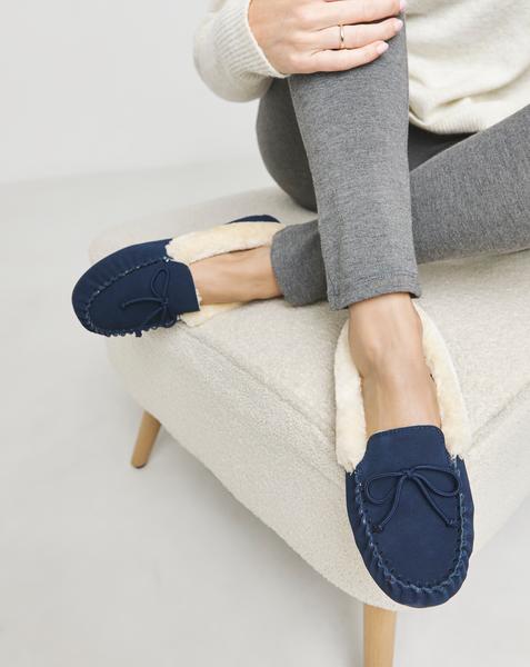 Suede Moccasin Slippers E Fit