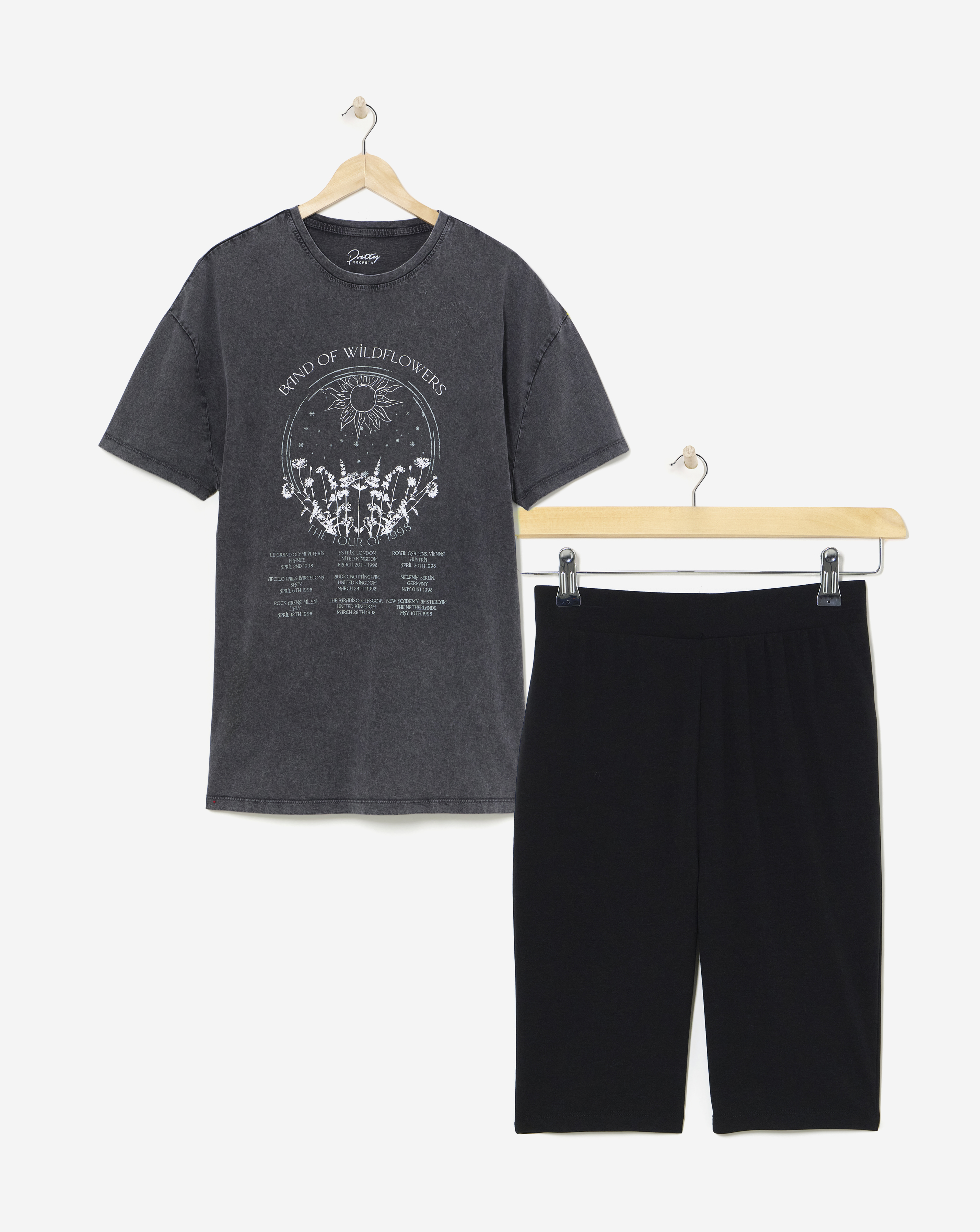 Band Tee and Cycling Short Lounge Set