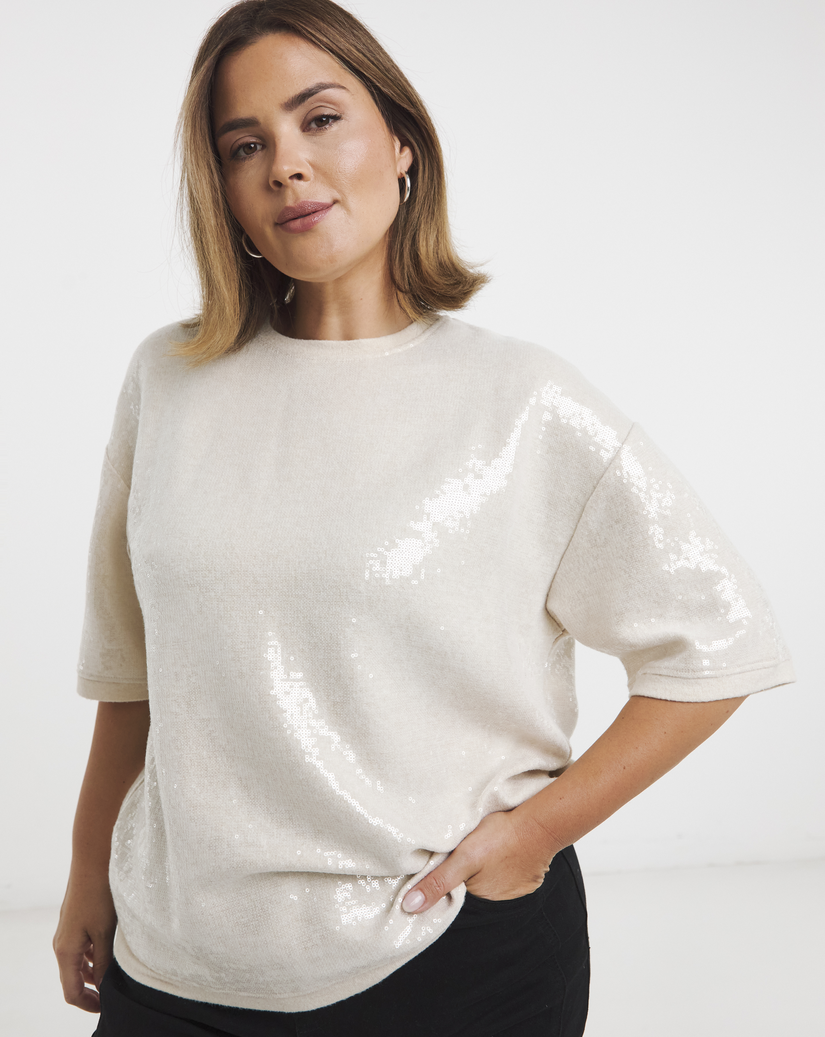 Cut & Sew Sequin Top