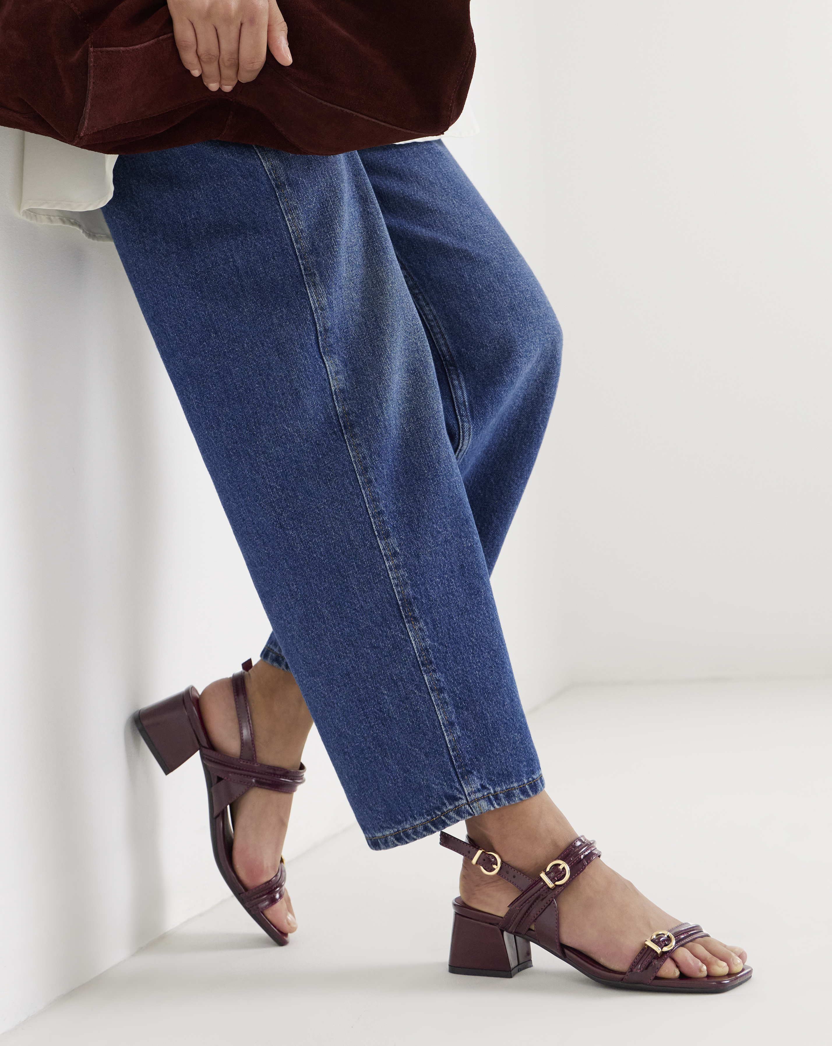 Two Strap Buckle Heels Wide