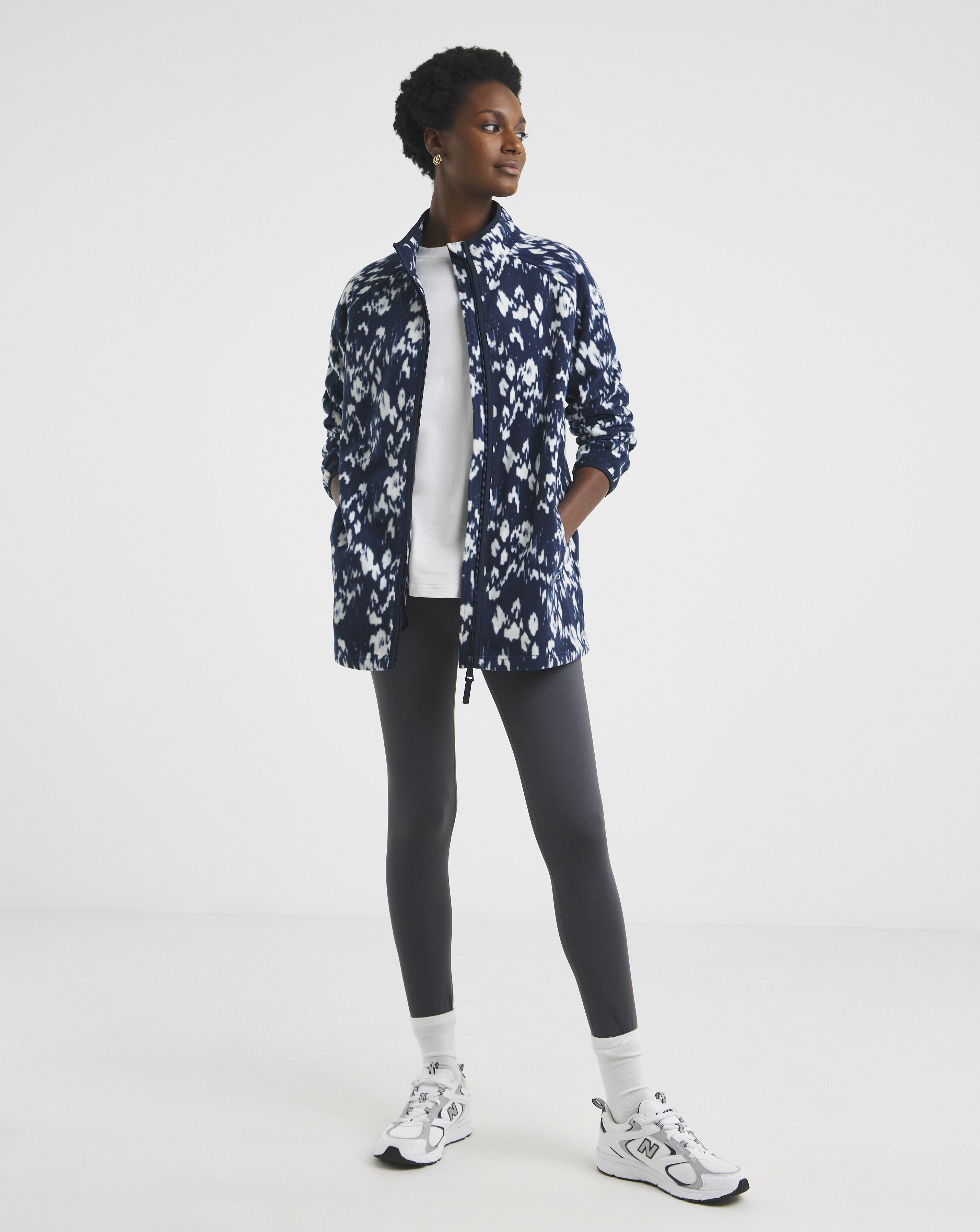 ZIP THROUGH LONGLINE FLEECE