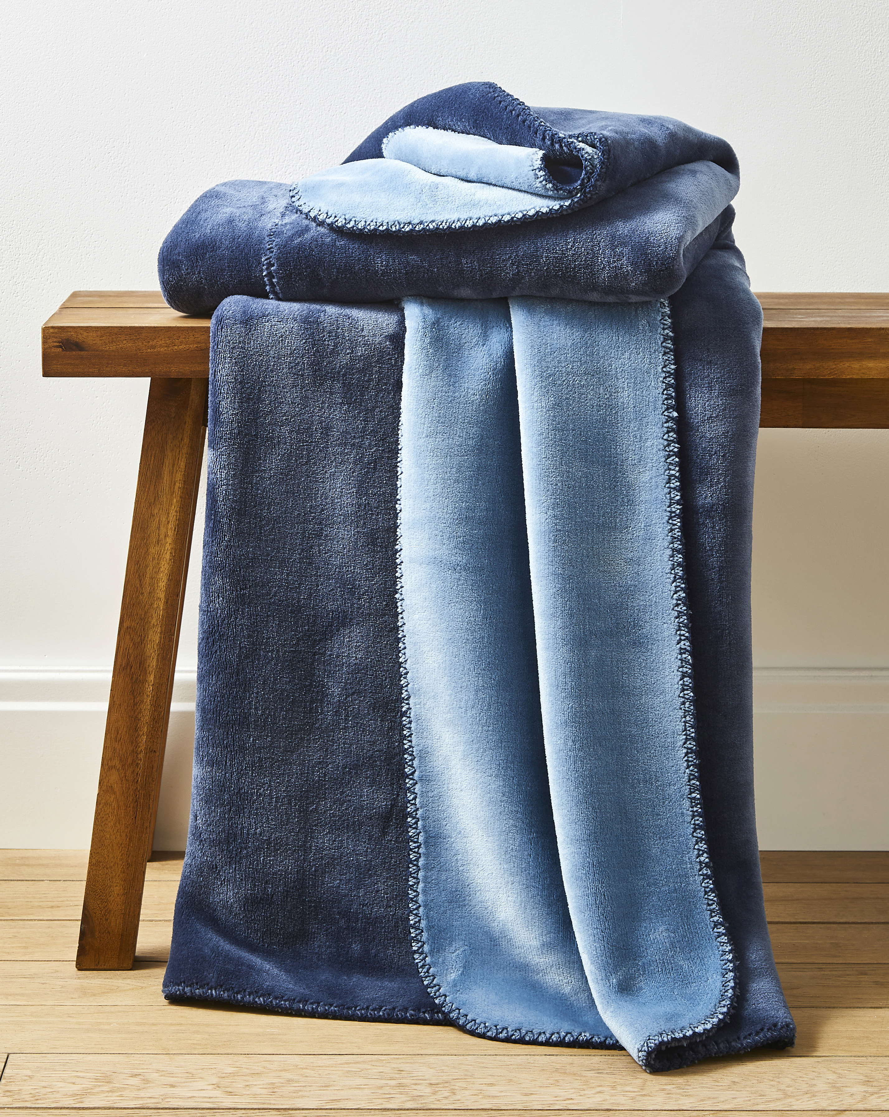 Two-Toned Throw with Stitched Edges