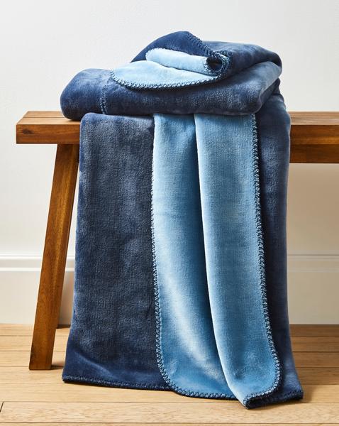 Two-Toned Throw with Stitched Edges