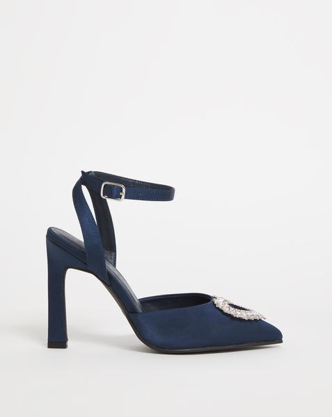 Heart Trim Heeled Shoes Ex Wide