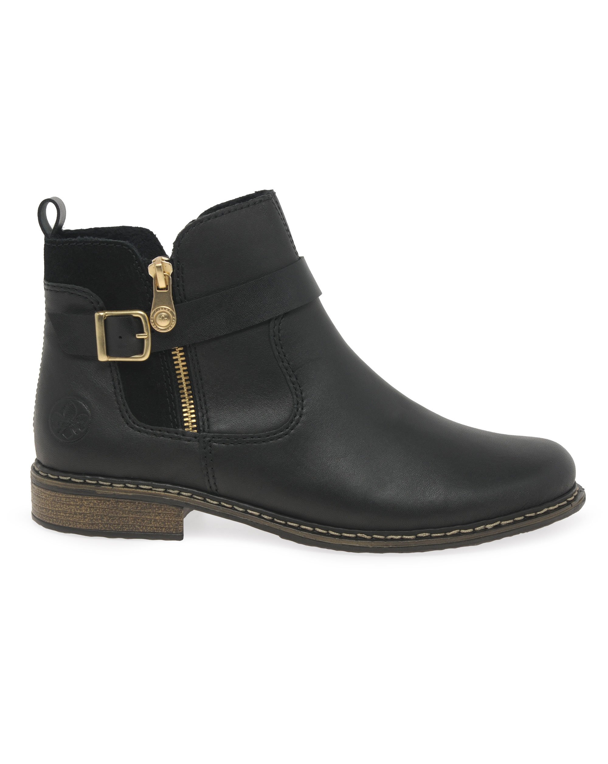 Rieker Bobbi Womens Ankle Boots Black/Suede - Rieker - Size6
