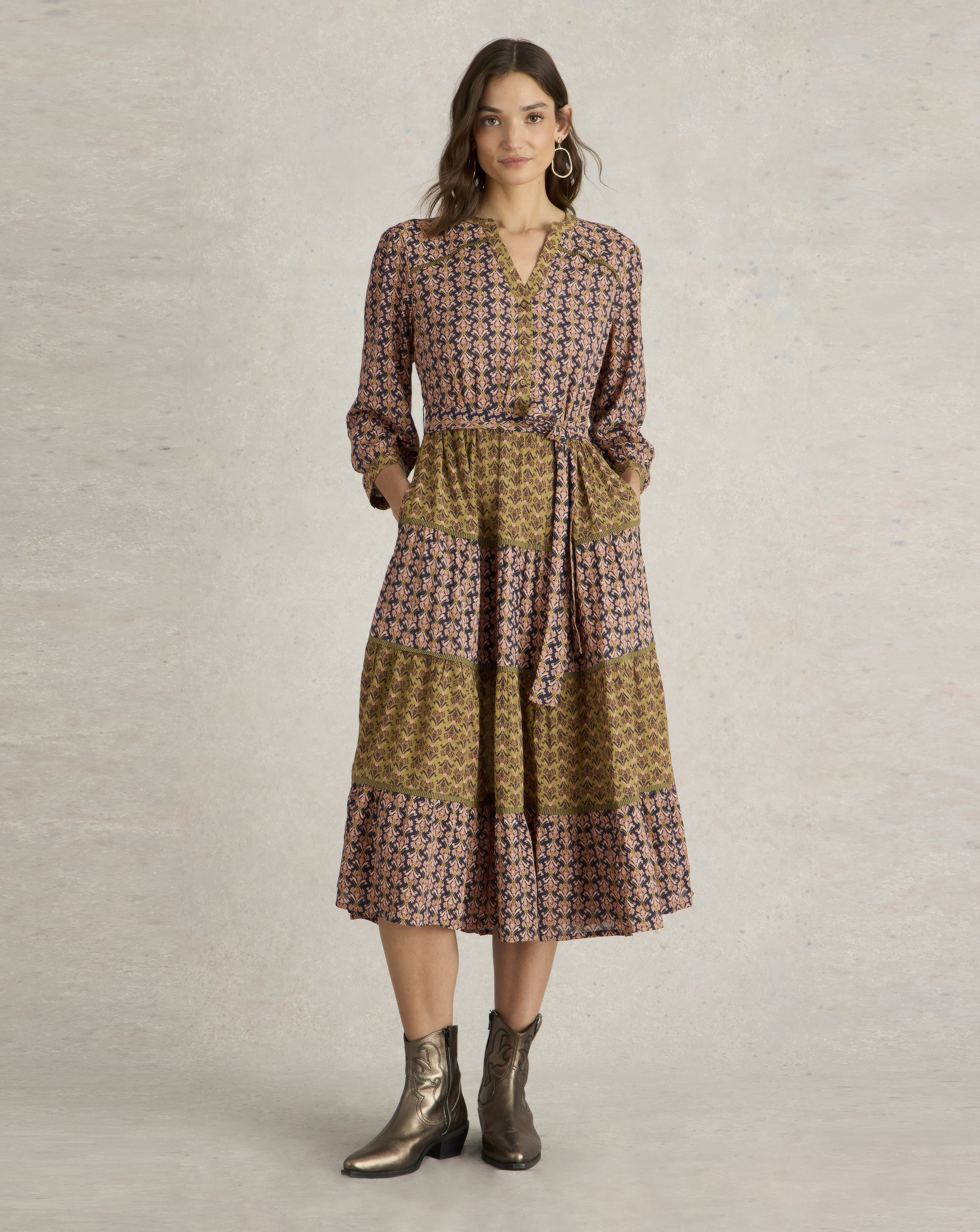 White Stuff Mabel Mixed Print Dress