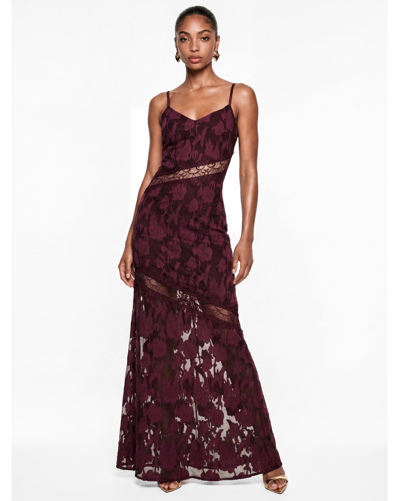 Anaya Floral Burnout Cami Maxi Dress