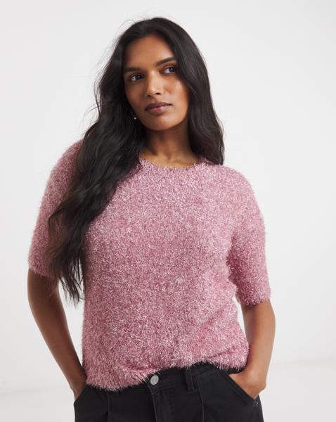 Simply Be Tinsel Short Sleeve Jumper