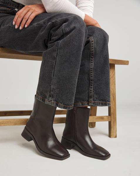 Square Toe Leather Boots Ex Wide EEE Fit