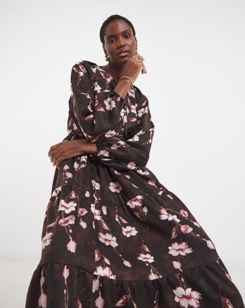 Long Sleeve Smock Maxi Dress
