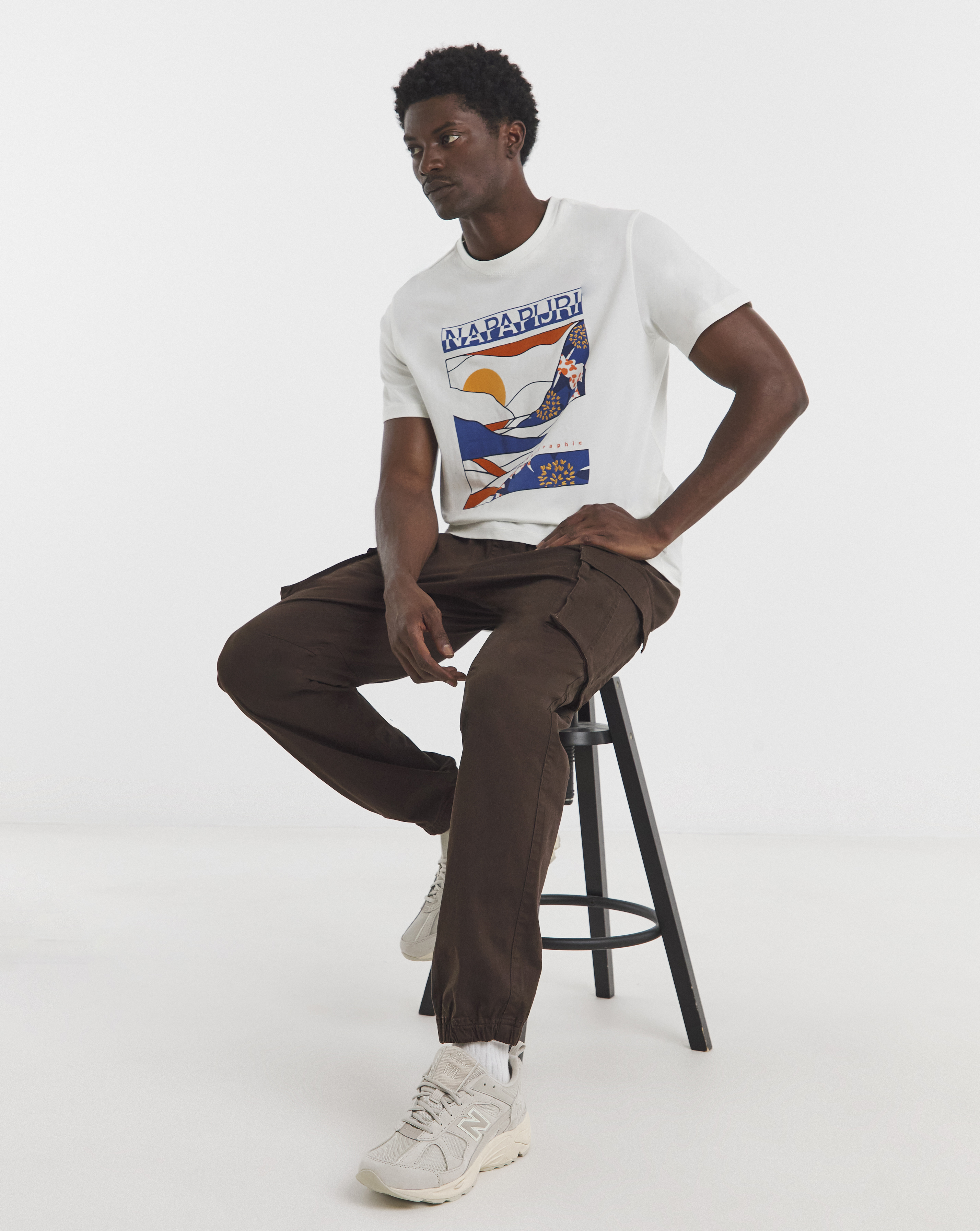 Napapijri Valdor Graphic T-Shirt - White