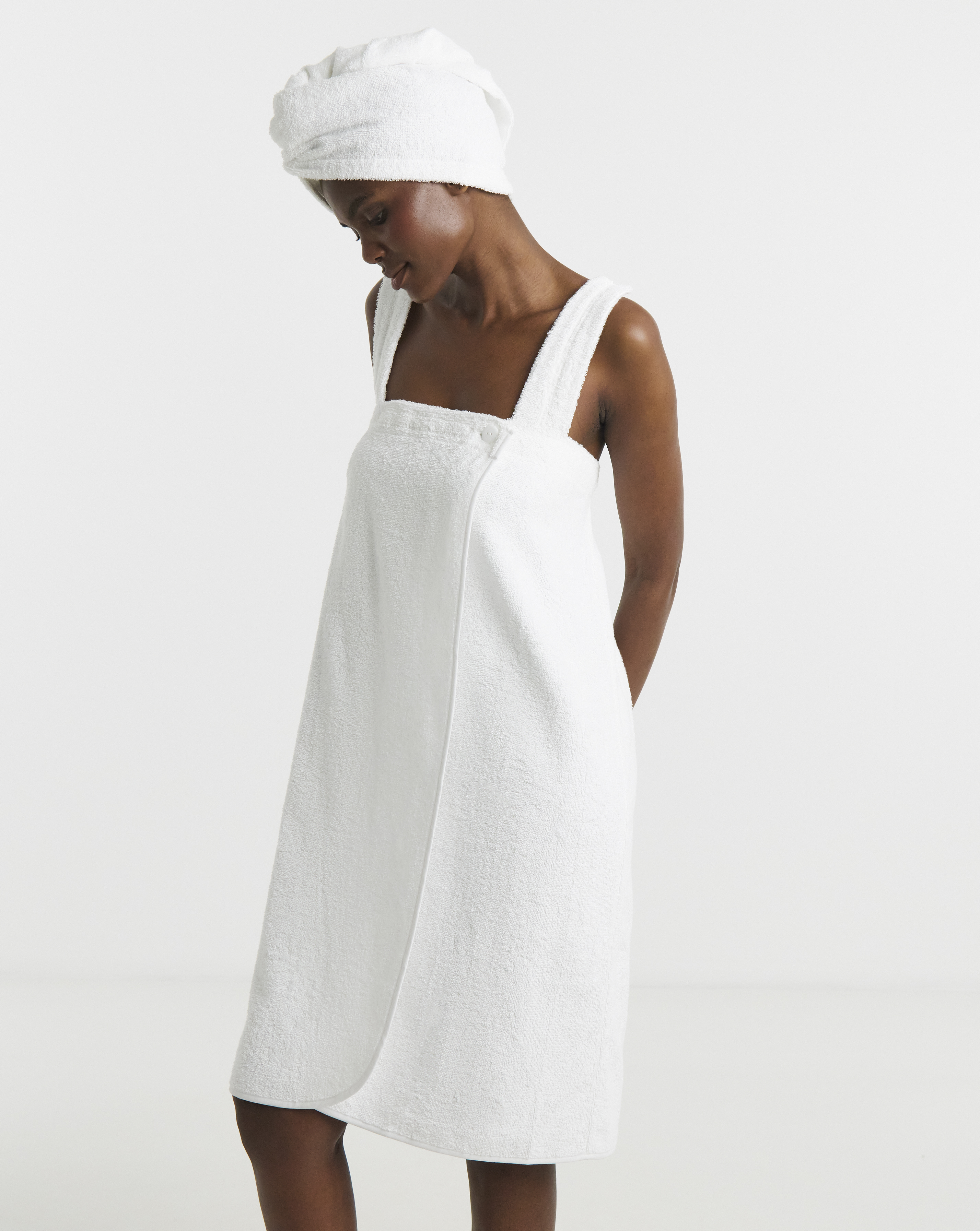 Towelling Shower Wrap & Turban