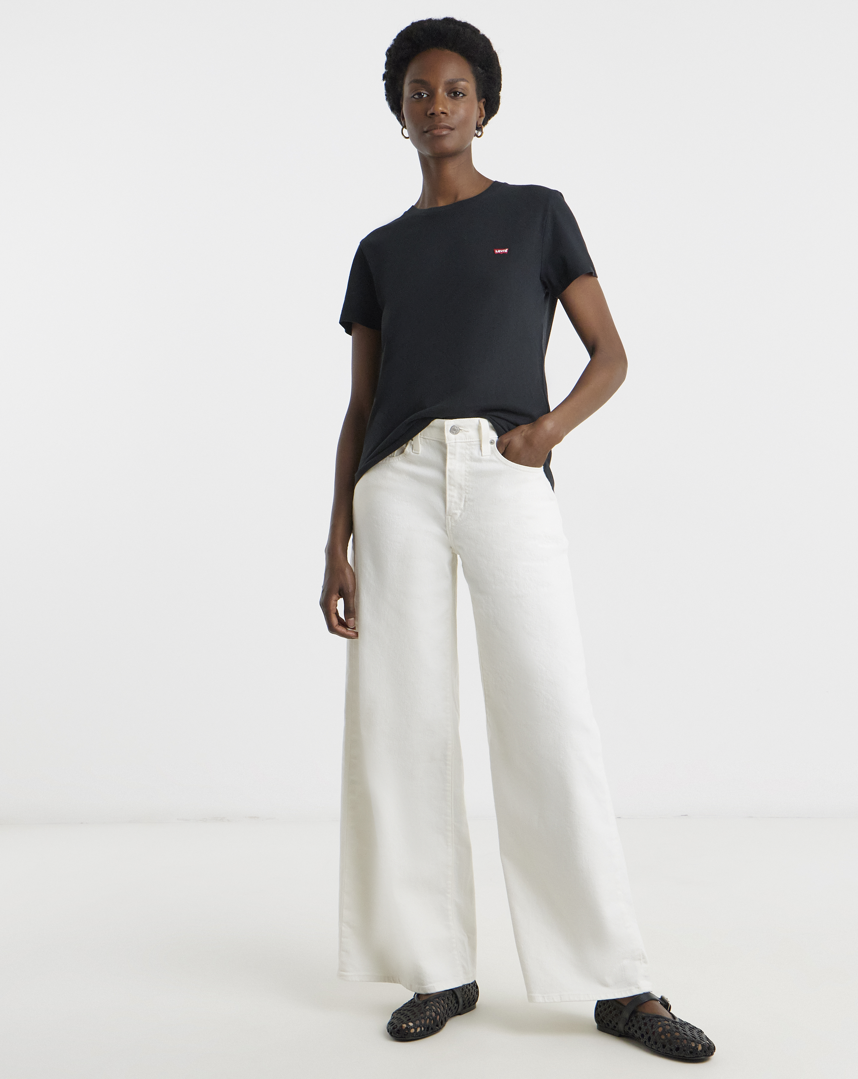 Levi's White 728 High Rise Wide Leg Jeans - 32/30 32/30