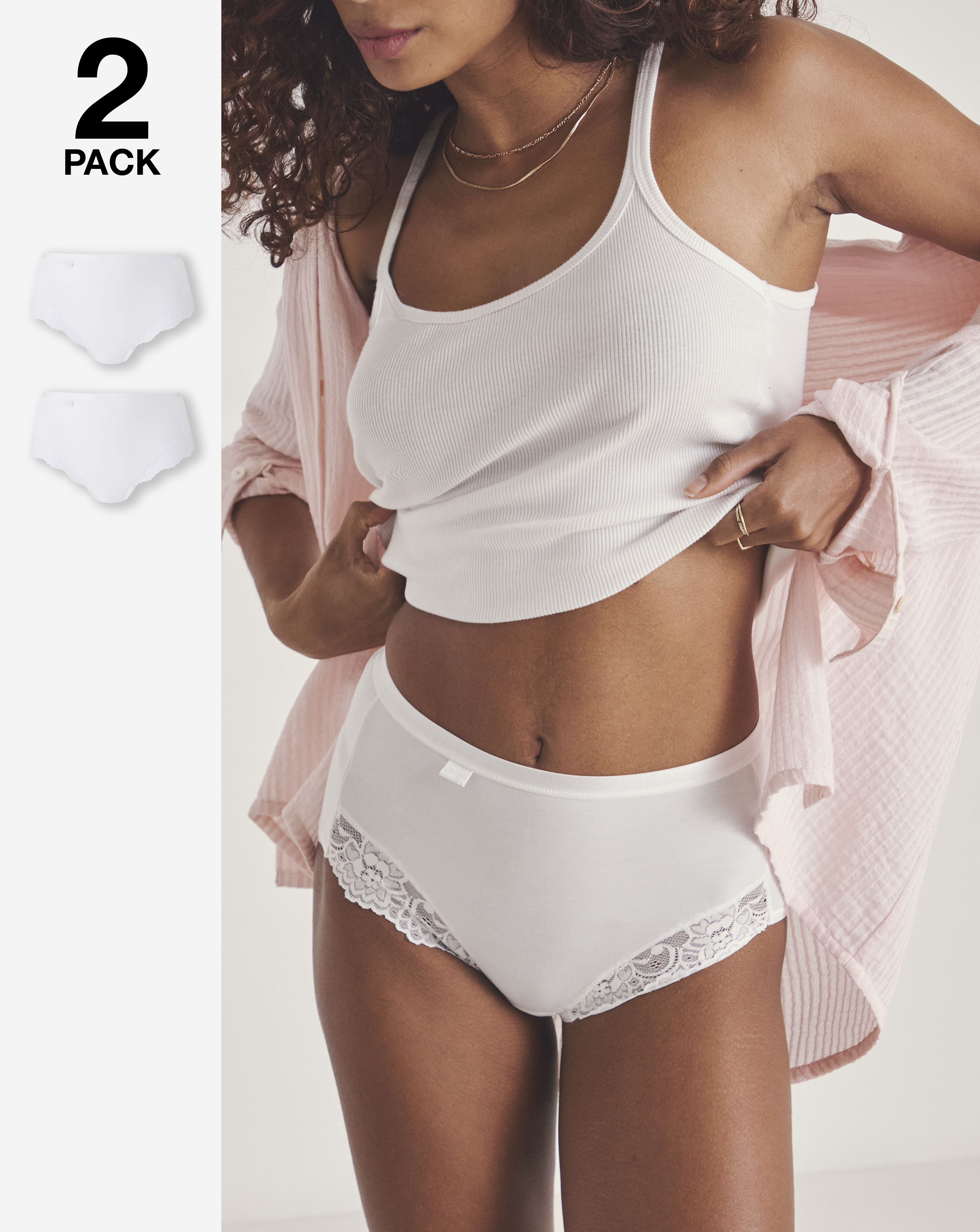 Sloggi 2Pk Romance Maxi Knickers White