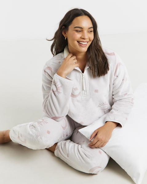 Chelsea Peers Celestial Fleece Zip Up Lounge Set
