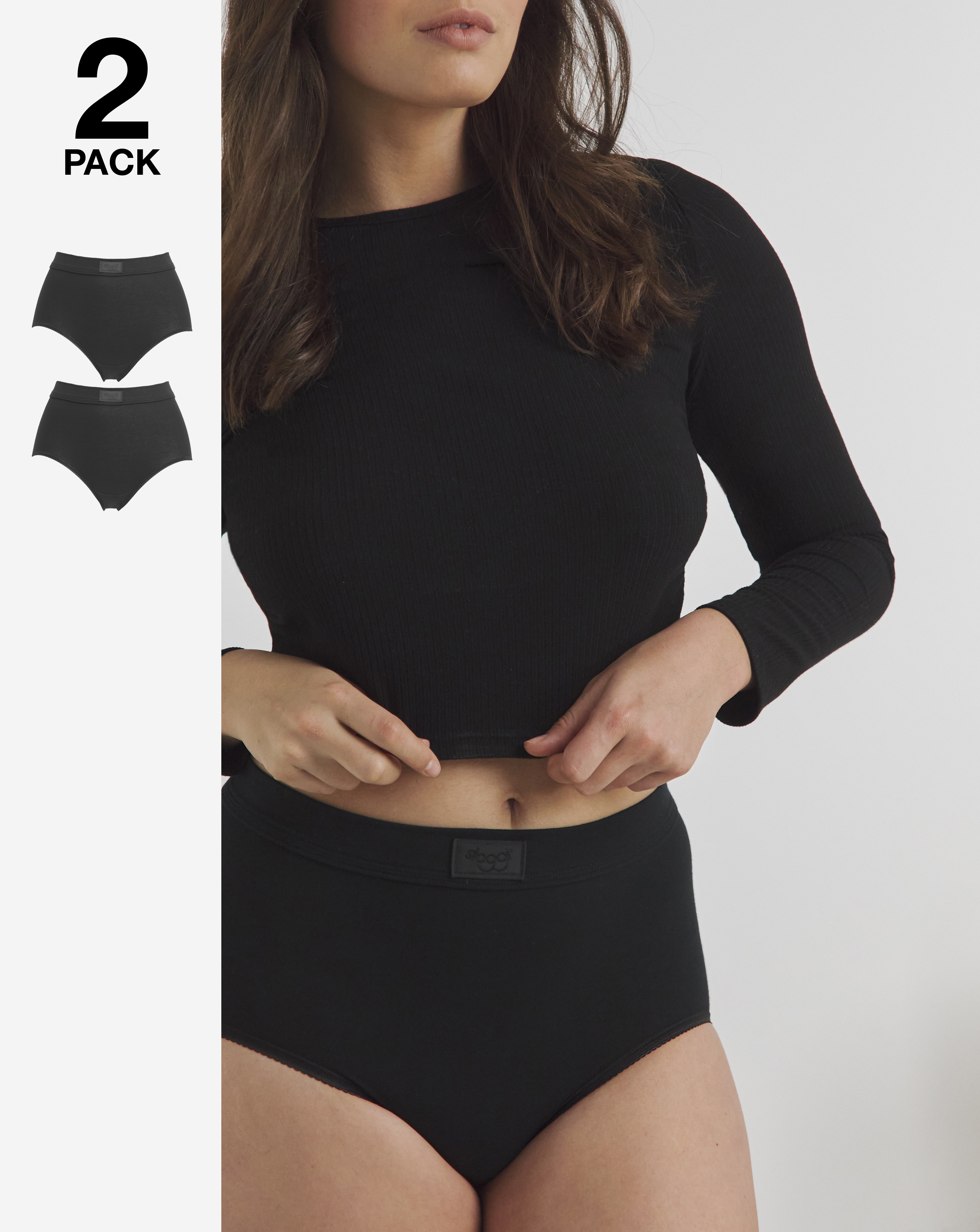 Sloggi 2Pk Comfort Maxi Knicker Black