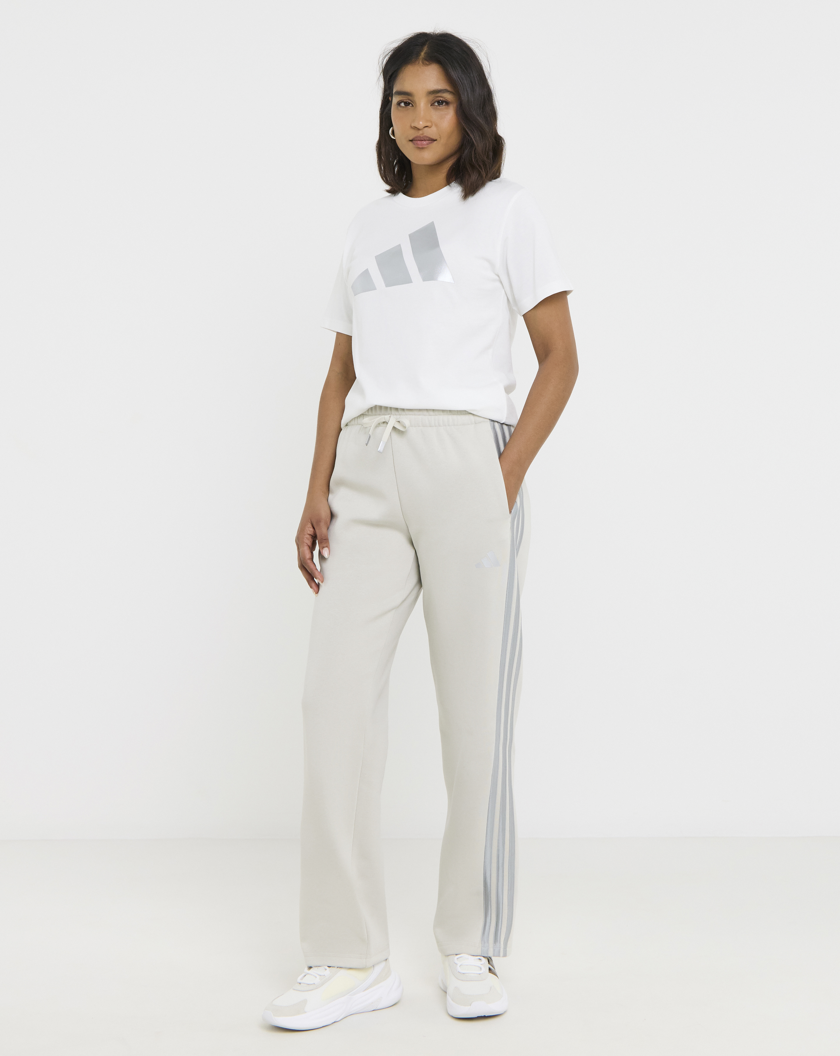 adidas 3 Stripes Wide Leg Joggers