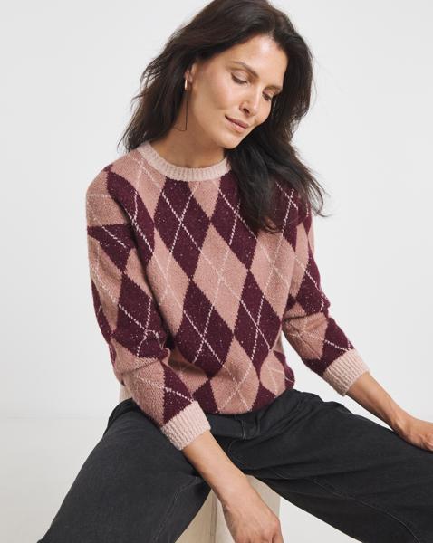 CREW NECK ARGYLE JUMPER