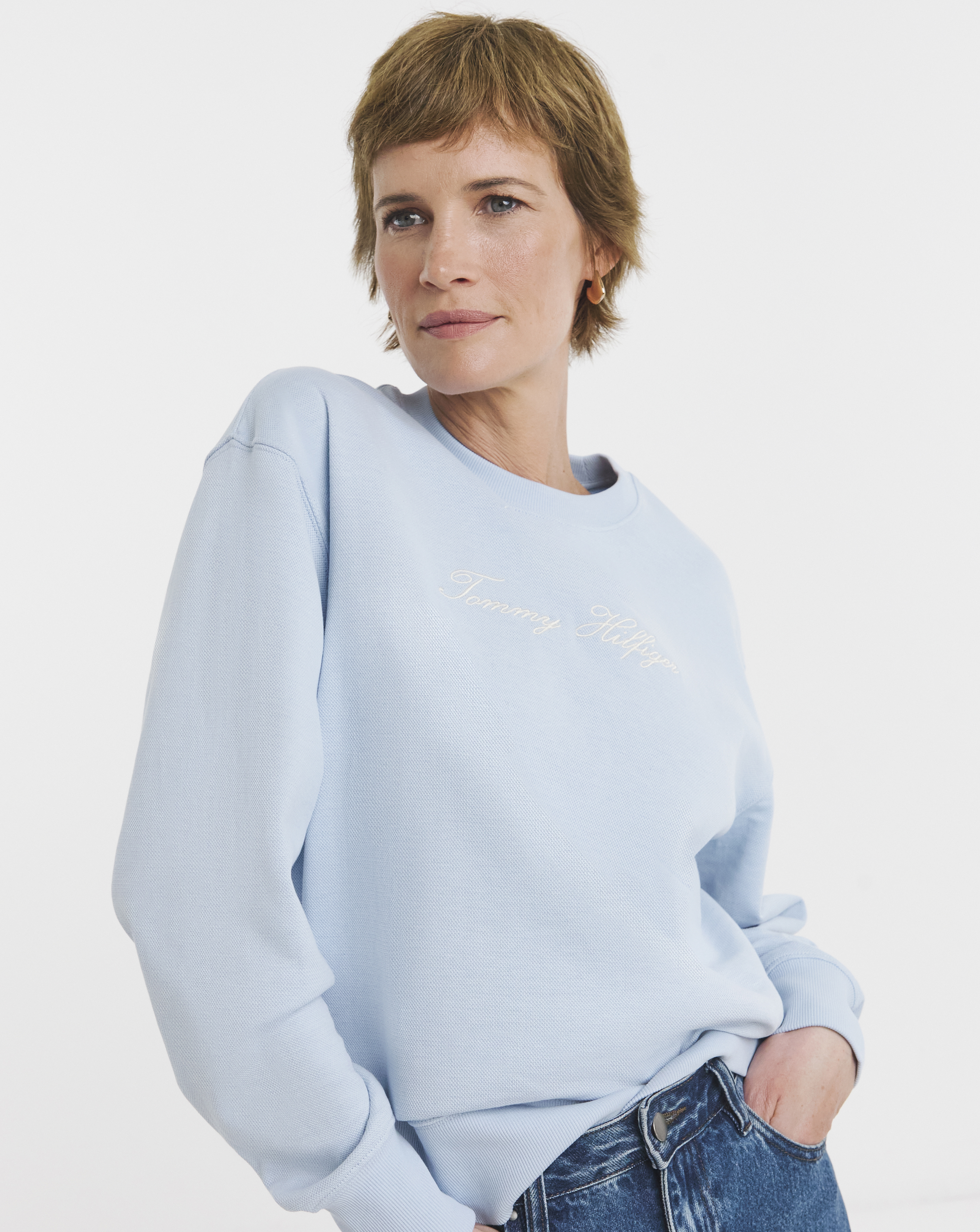 TOMMY HILFIGER PIQUE SCRIPT SWEATSHIRT