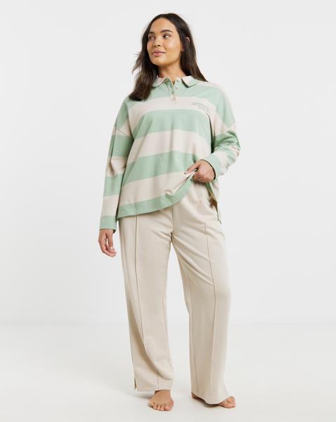 Rugby Top & Wide Leg Jogger Lounge Set