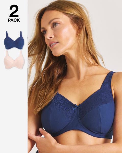 2 Pack New Sarah Full Cup Non Wired Bras