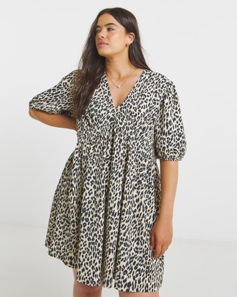 Waffle Waist Detail Skater Dress