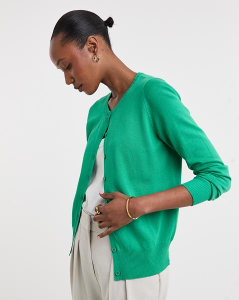 CREW NECK CARDIGAN