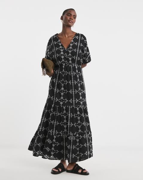 Pure Cotton Borderie Smock Dress