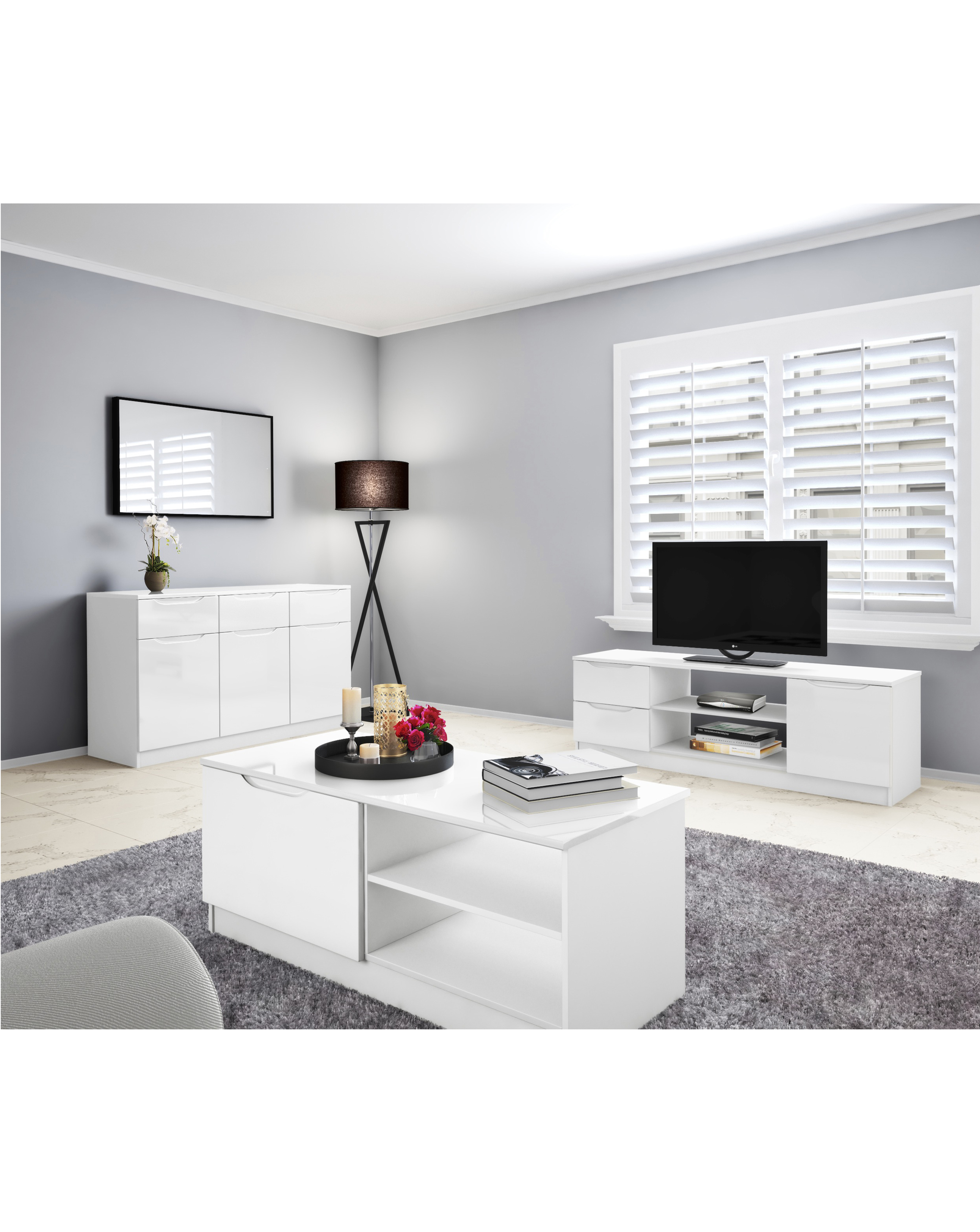 Sorrento Assembled Gloss Side Table