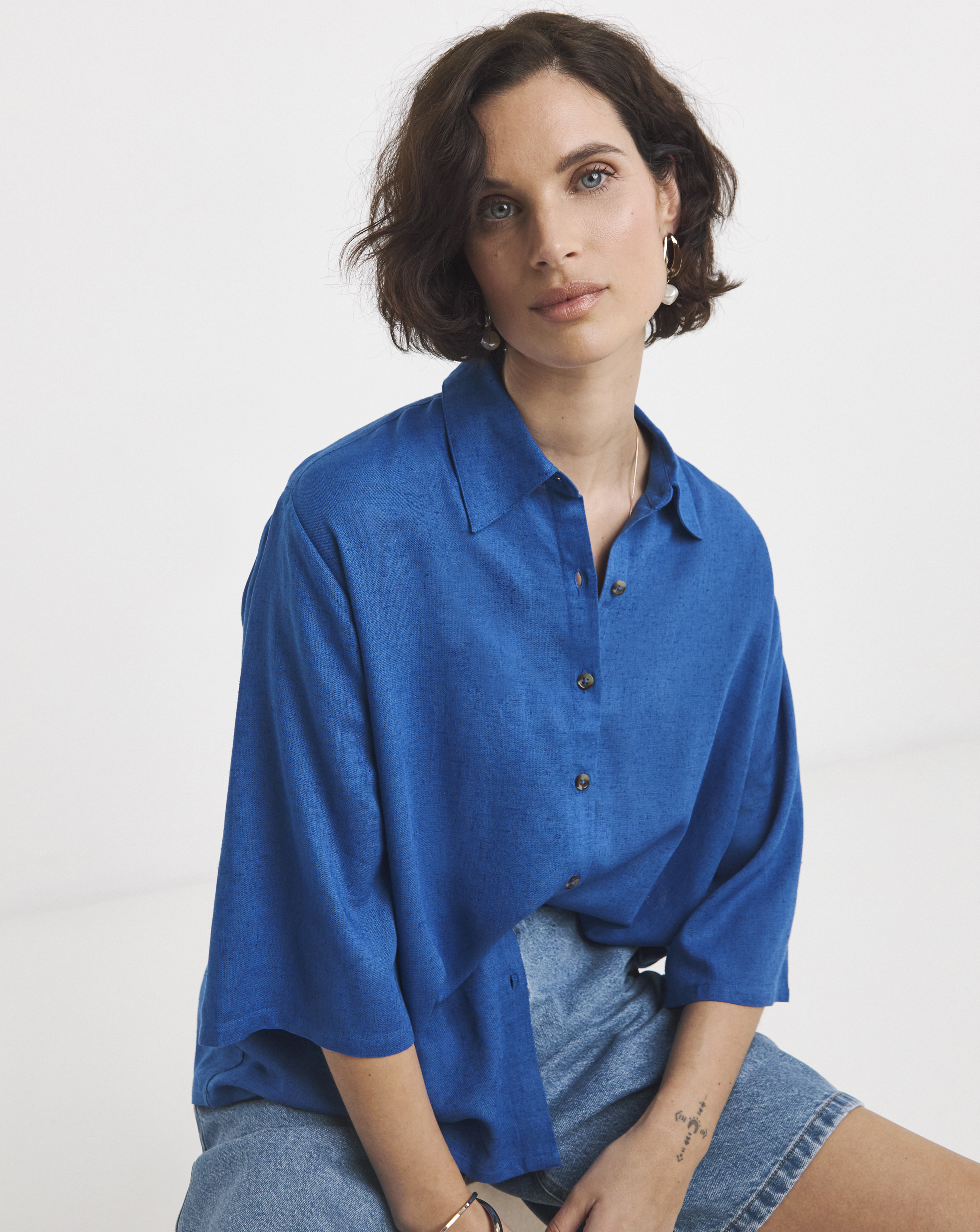 Linen Mix Half Sleeve Shirt