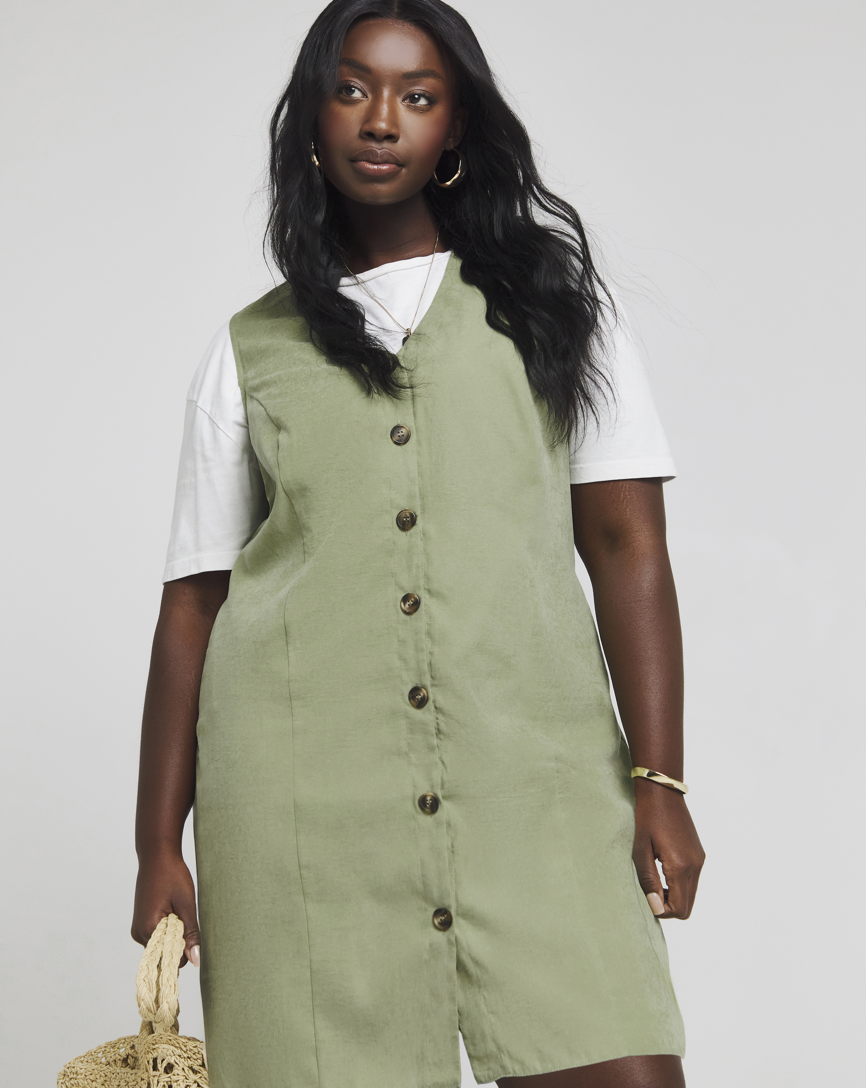 Simply Be - Women's Sage Button Up Dress - Size 26 - Green - Green