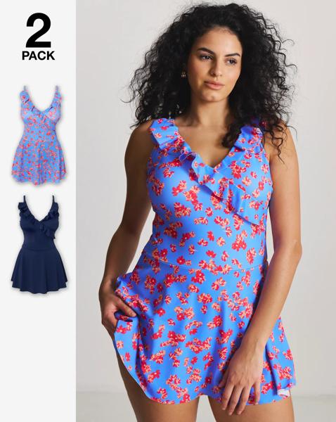 Simply Be Value 2 Pack Swimdresses