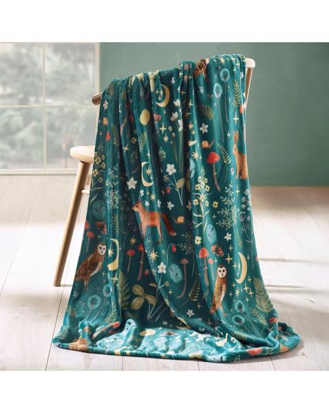 Catherine Lansfield Fleece Throw Green