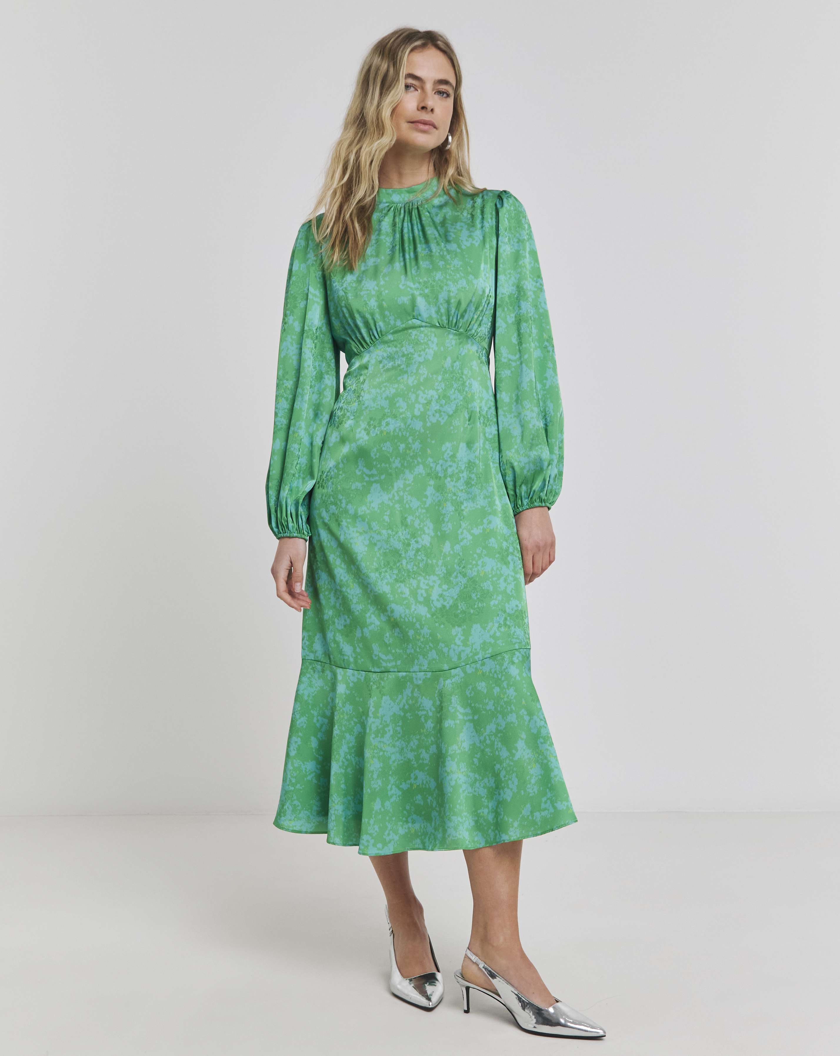 Joanna Hope Stretch Satin Jacquard Dress