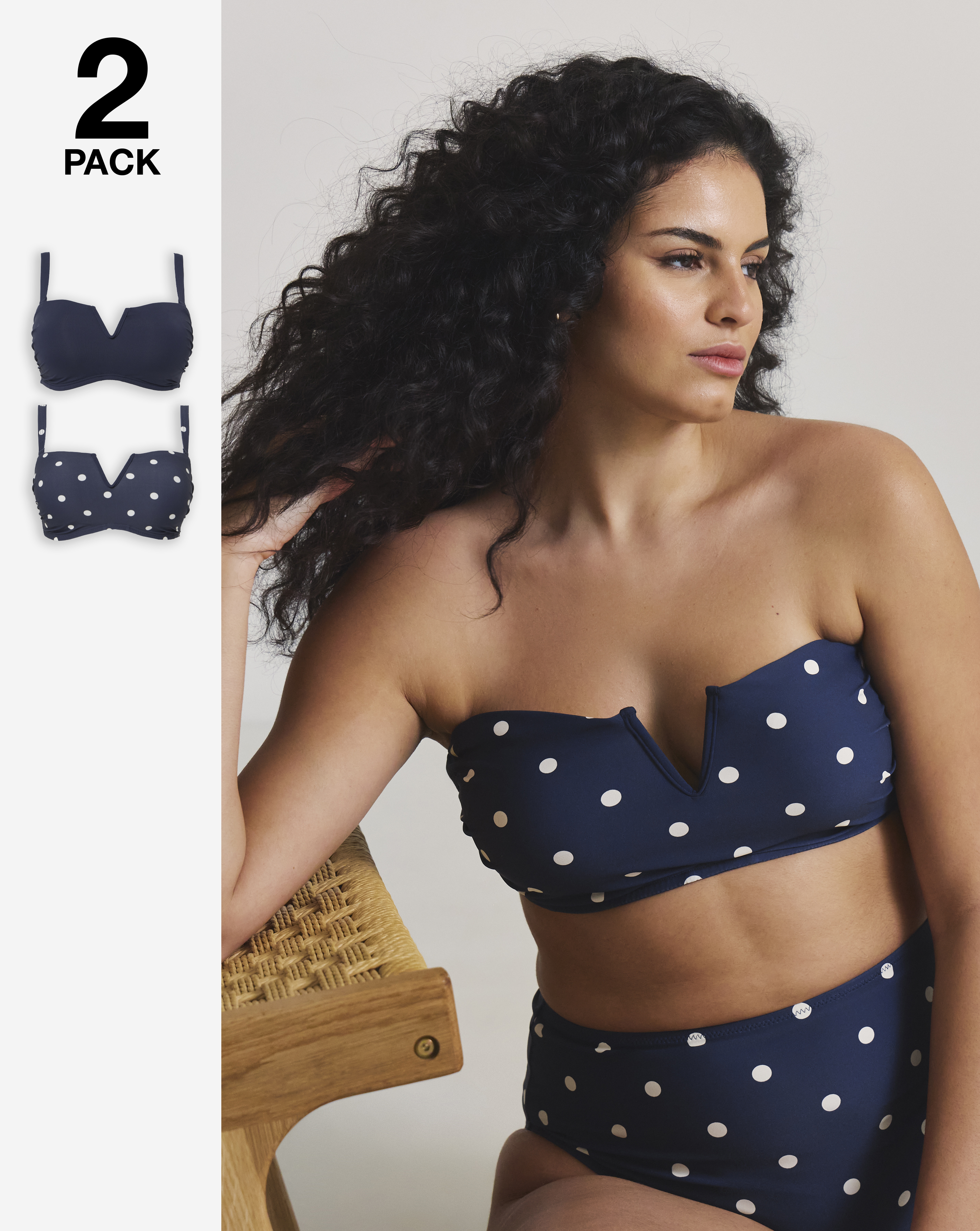 2 Pack Bandeau Bikini Tops
