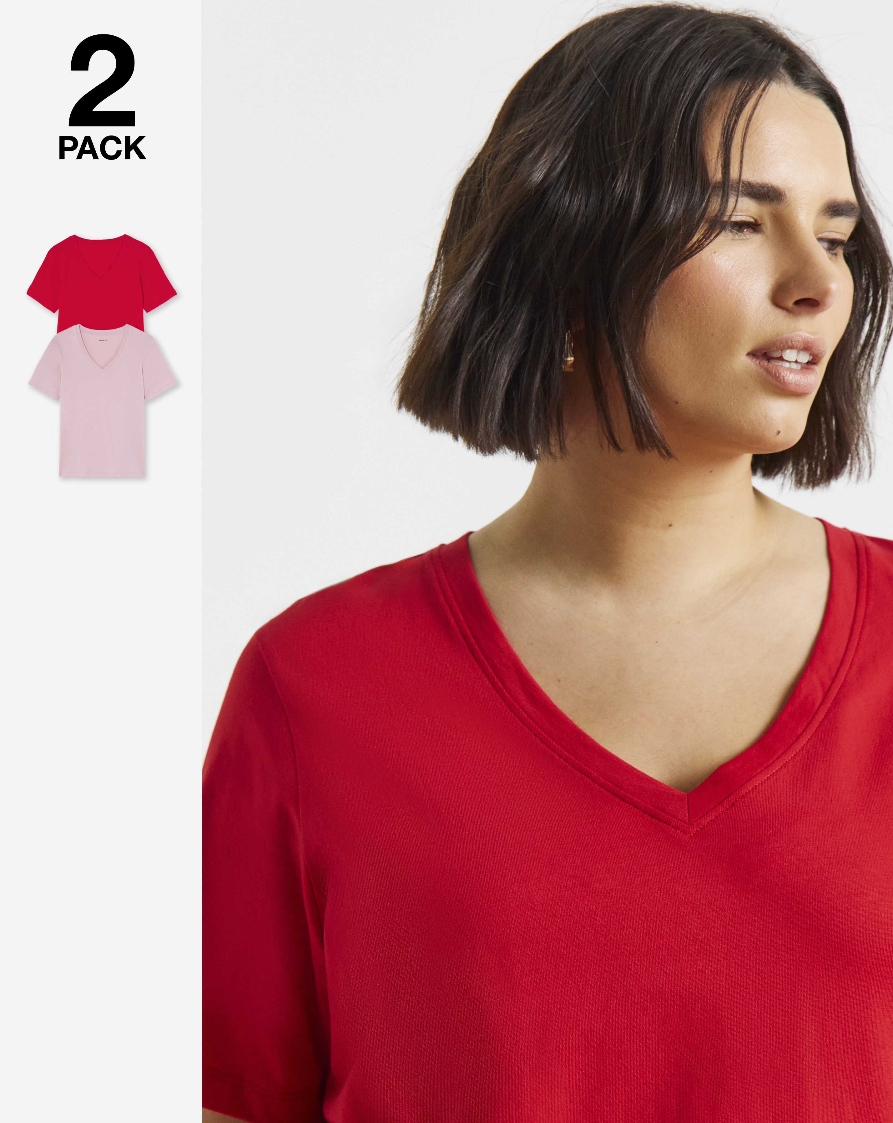 2 Pack V Neck T-Shirts