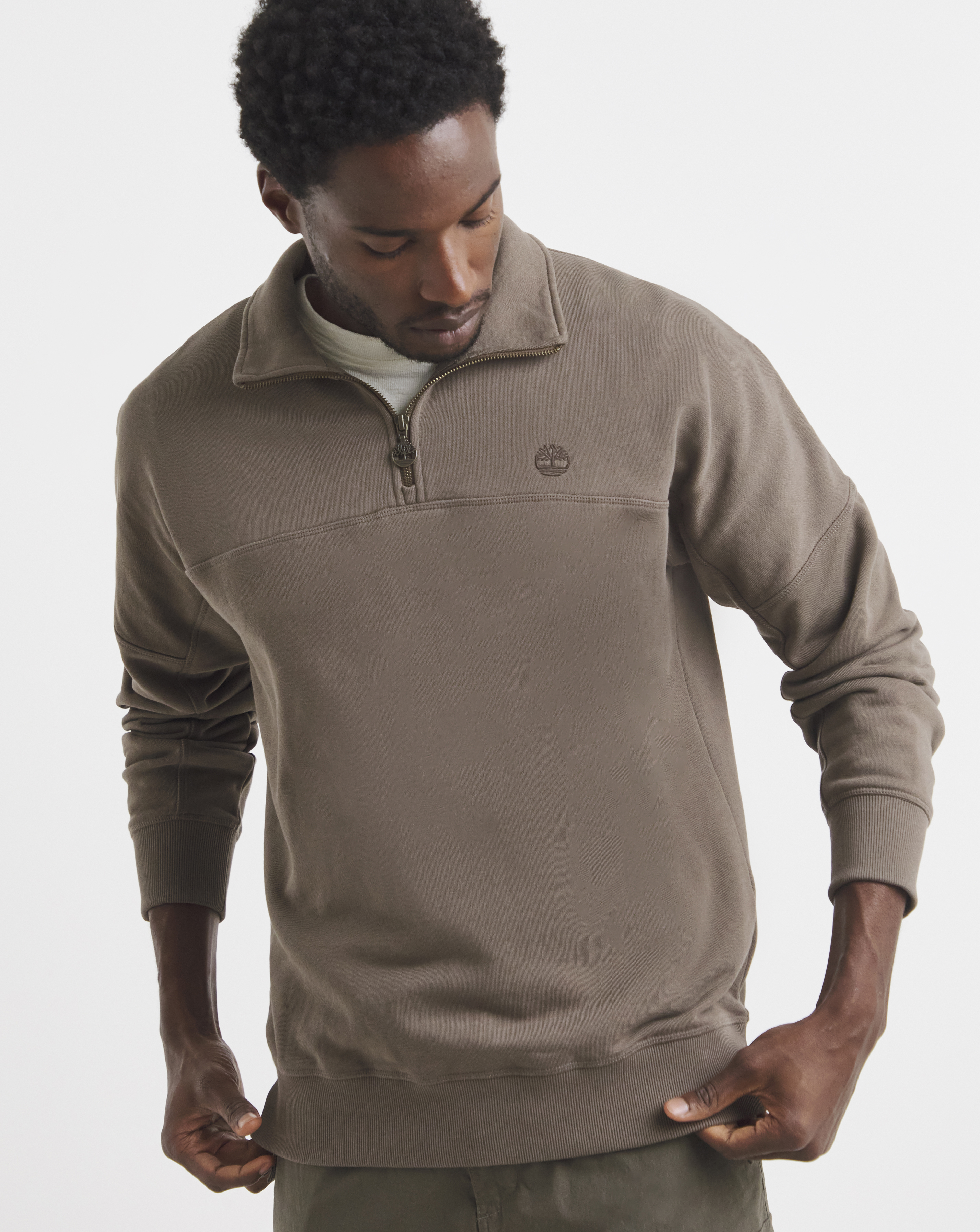 Timberland 1/4 Zip Sweatshirt - Brown