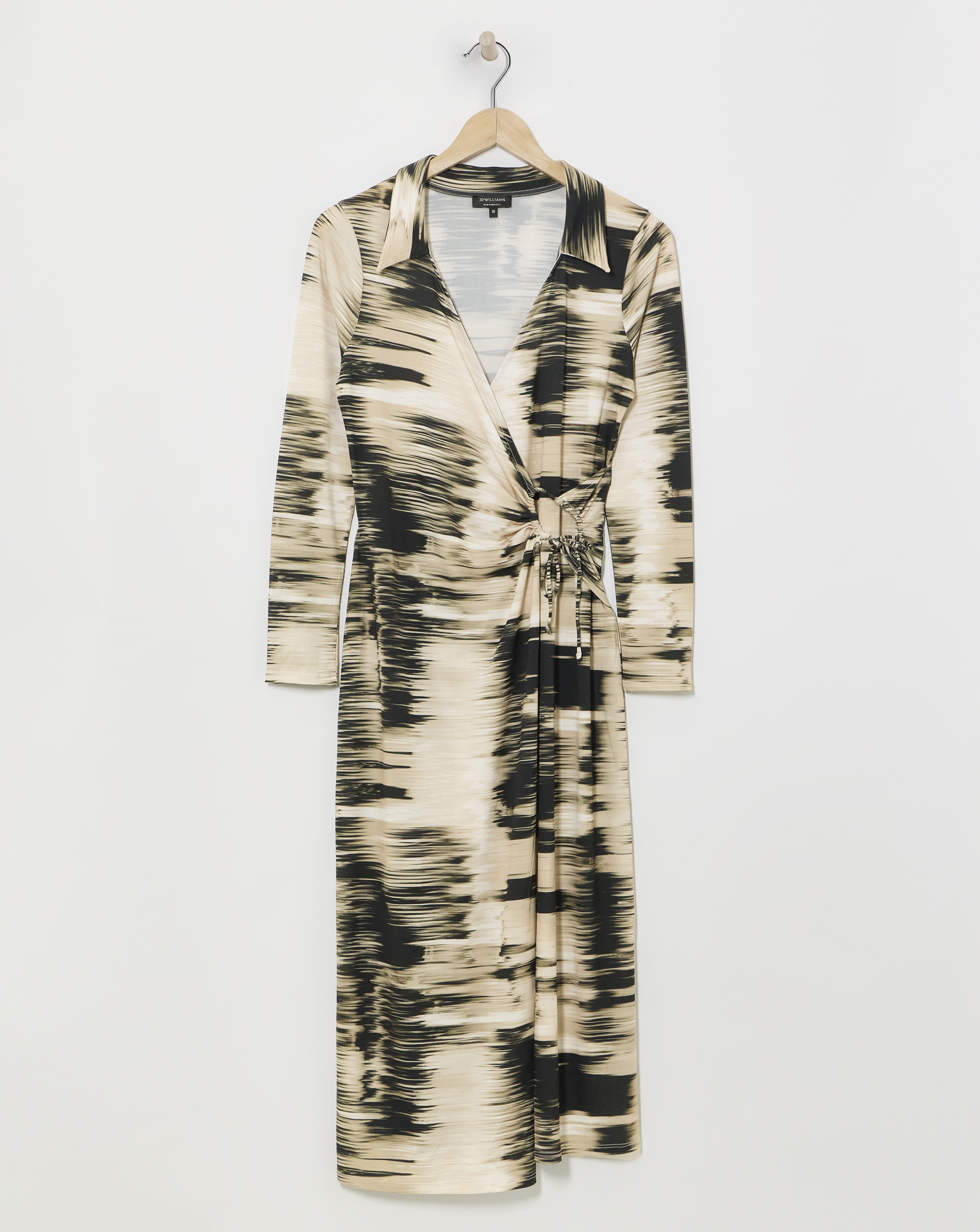 Stripe Wrap Shirt Dress