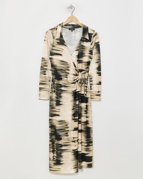 Stripe Wrap Shirt Dress