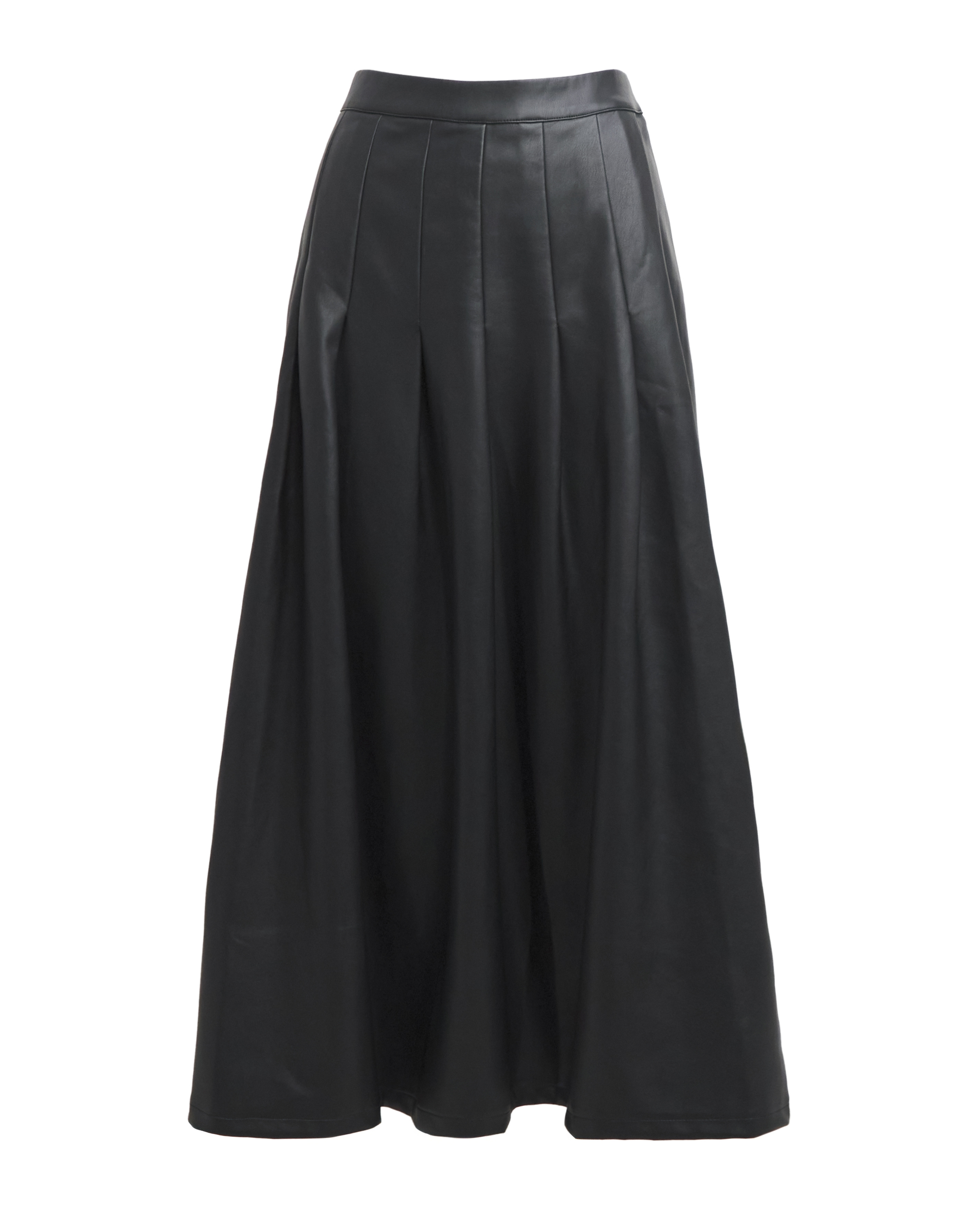 PU Pleated Midaxi Skirt