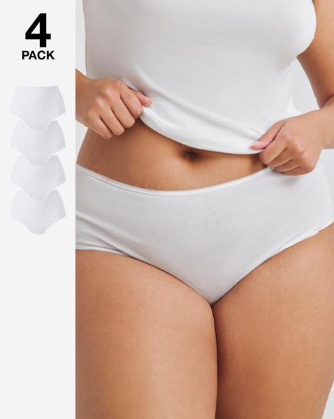 4 Pack White Full Fit Briefs