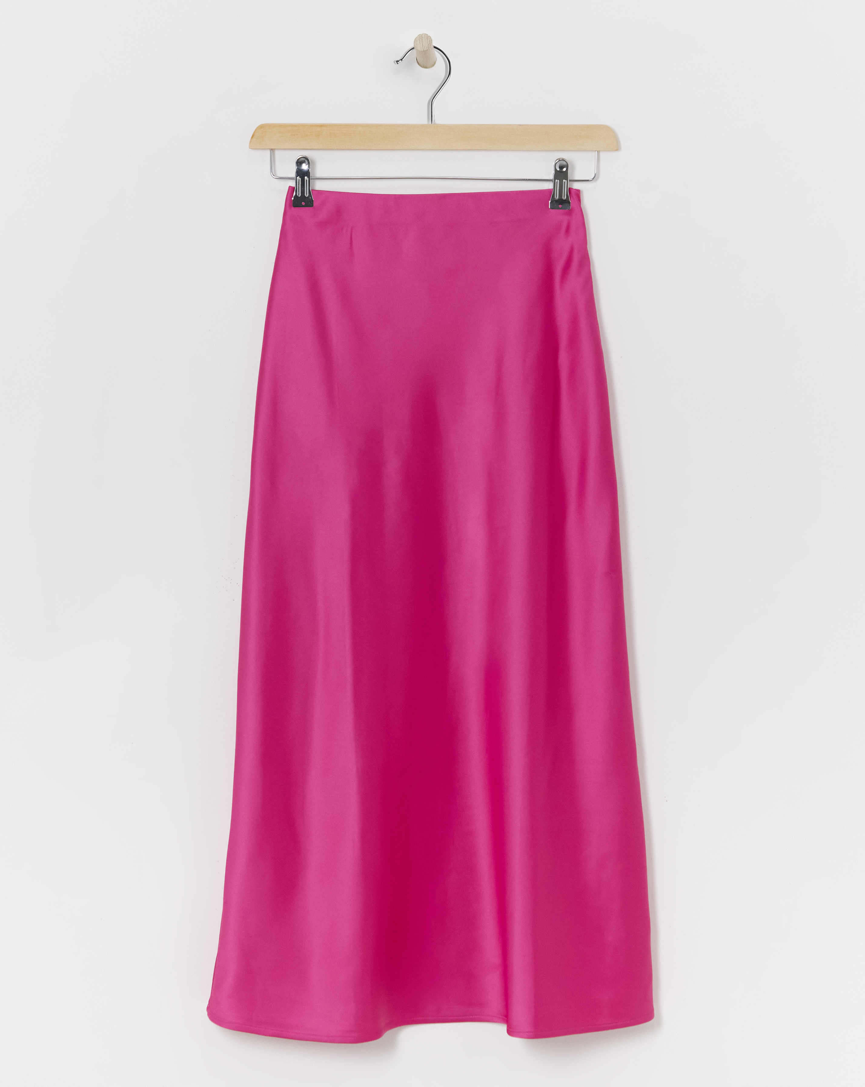 Pink Satin Slip Skirt