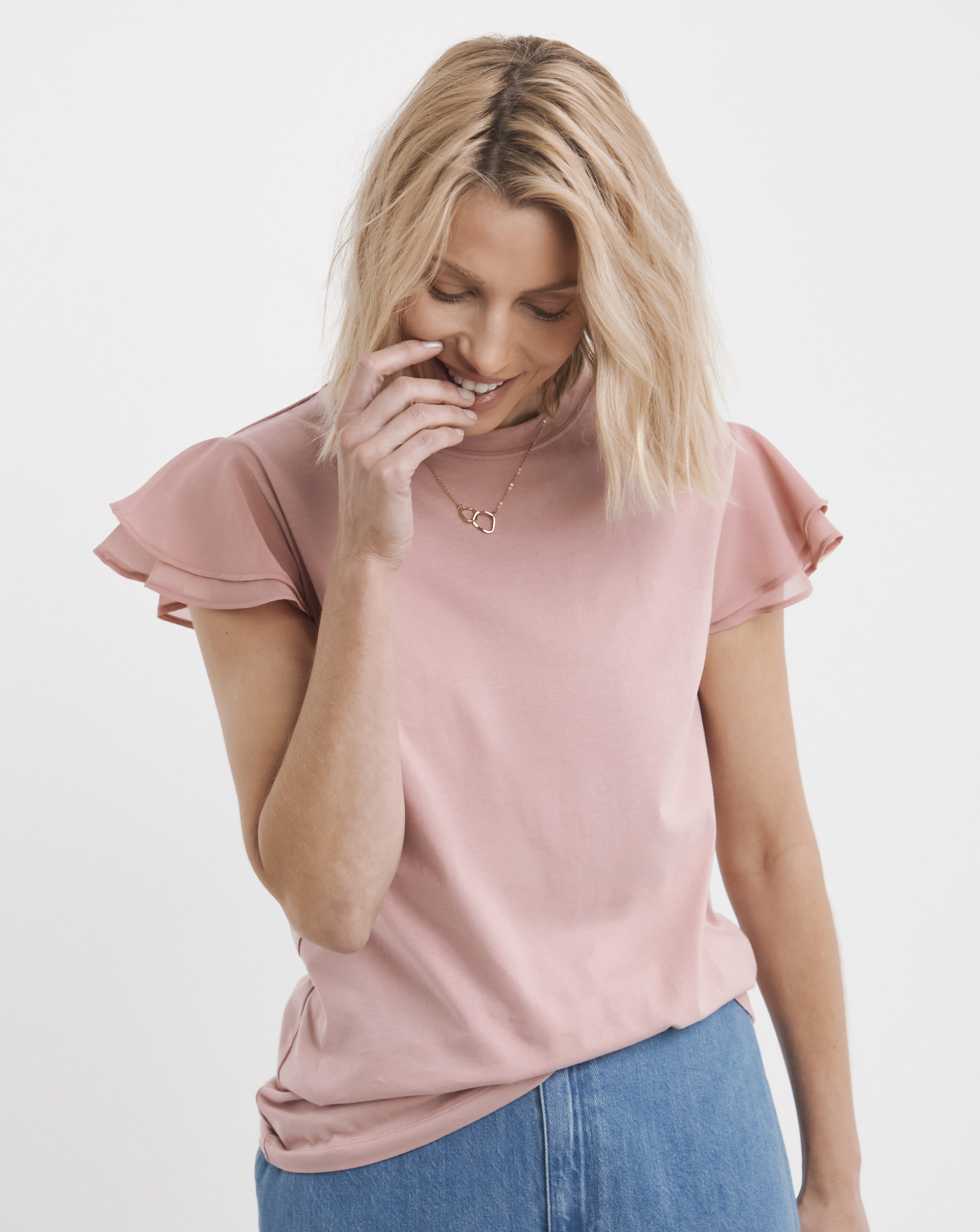 Chiffon Double Frill Top