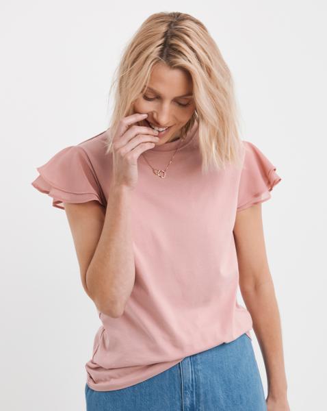 Chiffon Double Frill Top